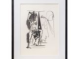 an image of a black and white drawing of a man and a woman