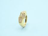 a close up of a gold ring with diamonds on it