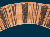 a lot of cards that are sitting on a table