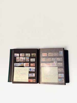 a book with a lot of stamps on it