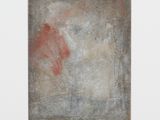 une image représentant un tableau accroché à un mur blanc, sur fond rouge et gris