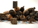 a pile of nuts that are sitting on a table
