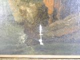 a picture of a painting of a vase of flowers on a table