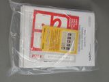 a plastic bag that has a calculator in it