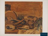 une image représentant un tableau sur lequel figurent un serpent et d'autres objets posés sur une table