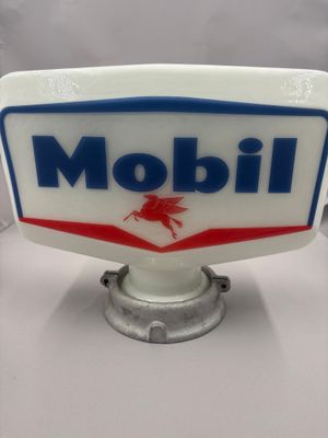 Panneau vintage en porcelaine « Moboli » avec bordure rouge, blanche et bleue