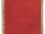 une peinture rouge et or sur fond blanc, bordée d'une bordure dorée