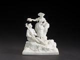an image of a white figurine of a woman holding a bird