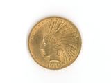 une image représentant une pièce d'or sur laquelle figure une tête d'Indien