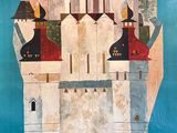 une affiche représentant un château, apposée sur la façade d'un immeuble