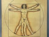an image of a drawing of a man on a wooden surface