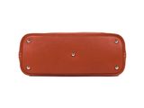 a brown leather pencil case on a white background