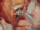 a painting of a woman holding a knife in her hand