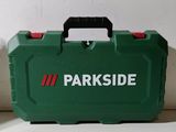 a green case with the words parkside on it