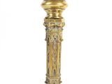 pair of antique brass candlesticks on marble bases