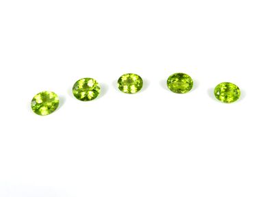5 péridots ovales 3.10 cts 10x7.8x5.4 n°08750815
