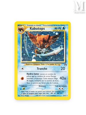 a close up of a pokemon card on a white surface
