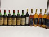 a lot of bottles of wine on the table