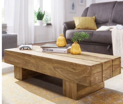Table basse RAFFY-en acacia massif - 120x45x30 cm- retour tr…