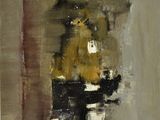 une peinture à l'huile représentant un chat assis sur une table