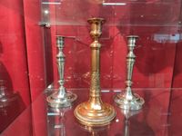 FLAMBEAU en cuivre fourré d'époque Charles X & paire de flam…