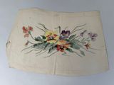 a picture of a piece of cloth with flowers painted on it