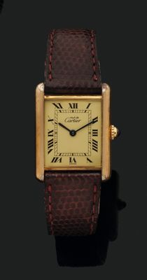 Montre-bracelet Cartier en or 18 carats à remontage manuel, signée Cartier
