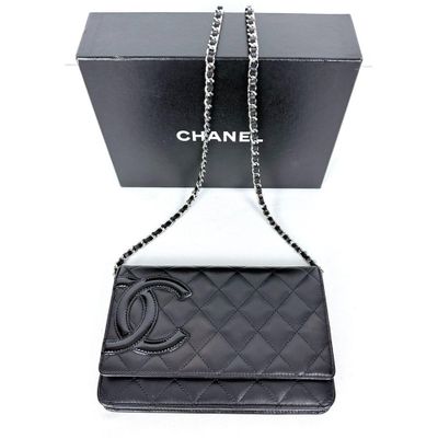 chanel sac à rabat en agneau matelassé noir