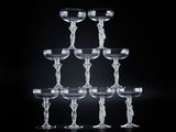 six wine glasses stacked on top of each other