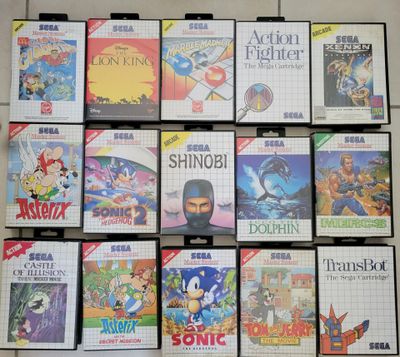 a lot of video games on display on the wall