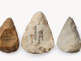 five different types of arrowheads are shown on a white surface