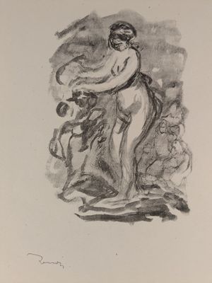 une image représentant le dessin d'une femme debout à côté d'un homme