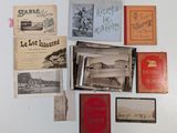 many old books on the wall next to each other