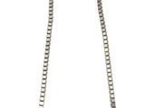 silver necklace with a long chain and a clasp on a white background