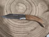 a knife that is sitting on top of a piece of wood