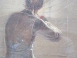 un tableau représentant un homme debout devant un miroir