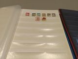 a lot of stamps on the side of a book