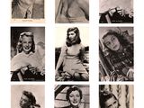 several black and white photos of a man and a woman posing for a picture