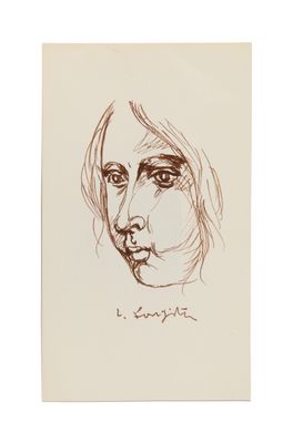 a drawing of a woman ' s face with long hair