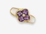 une bague en améthyste et diamants en forme de fleur, signée Van Cleef