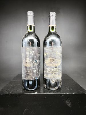 deux bouteilles de vin posées sur une table