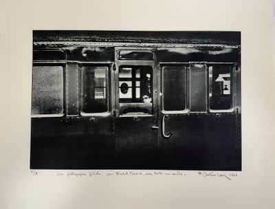 Christian LOUIS (1952) Homme dans un train