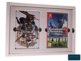 two nintendo wii games on display in a case