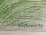 painting of a green wave with the words welcome 3 written on it