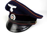 navy blue hat with orange trim and a white eagle on it