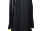 the back of a black coat with white trims on a mannequin dummy