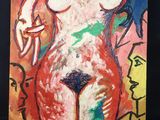 une image d'un tableau représentant une femme en robe rouge