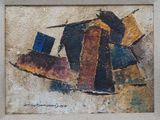 an image of a painting of a painting of a man on a boat
