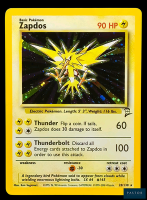 une carte sur laquelle figure l'image d'un personnage de Pokémon