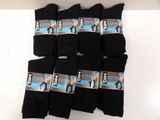 six pairs of men ' s black cotton tights with the number 3 on them